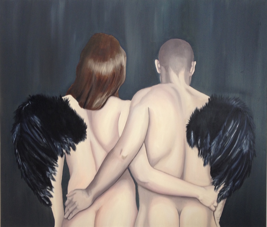 MAgdlLENa Hochgesang_Atelier BOING! Lilith und ihr GefaÌˆhrte. 120x140.OÌˆl auf Leinwand.2015