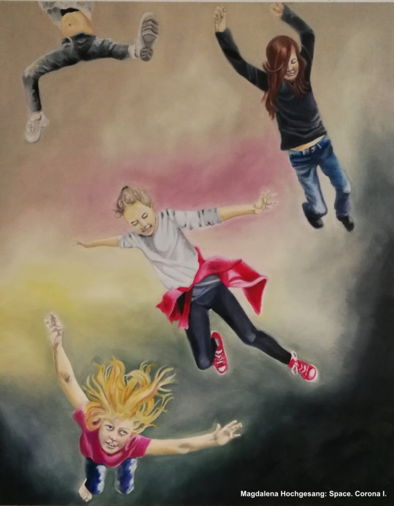 Hochgesang, MAgdaLENa. Space Corona I, 2020 Oel auf Leinwand, 100x80