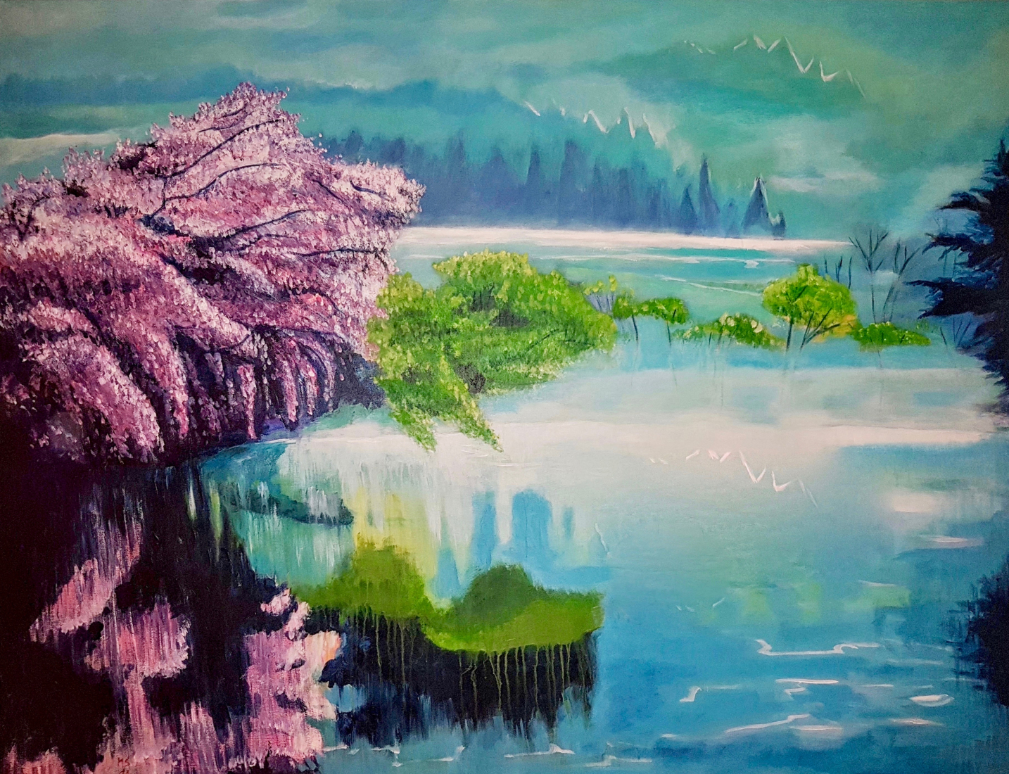 waiting 2019 acryl lwd 100x130cm